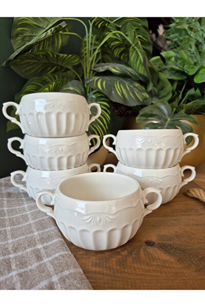 CASA DE BELLA MADİSON BEYAZ 6LI KASE SETİ 16CM 350ML(FIRINA GİRMEKTEDİR)