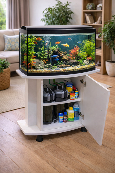 AhMir 80’LİK BOMBELİ AKVARYUM DOLABI