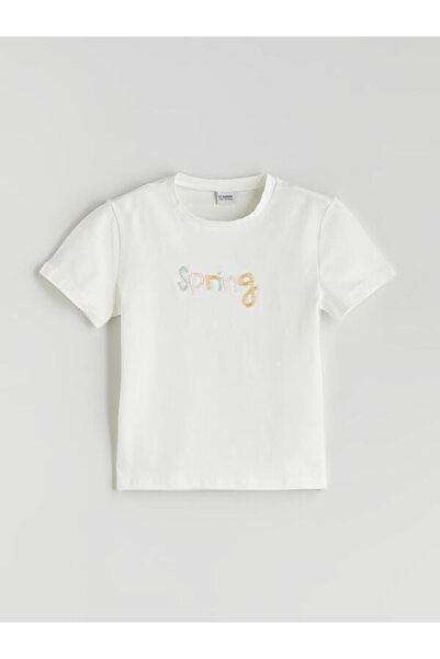 LC Waikiki Rmz Gi̇yi̇m Farkiyla Zero Roba Collar Girls' T-Shirt