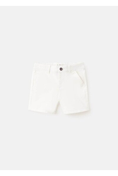 MANGO Baby Düz kesim pamuklu bermuda şort