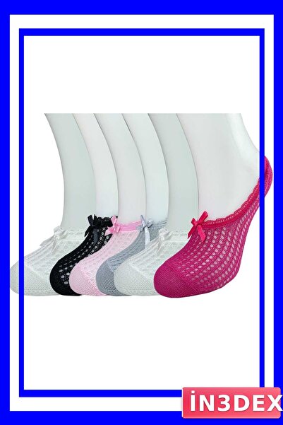 İN3DEX File Patterned Women's Ballet Flats Socks 6-Pack