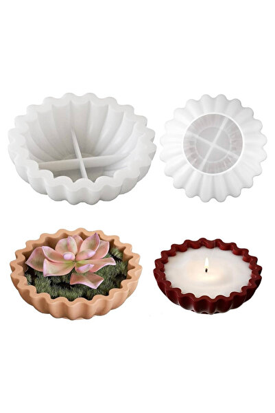 Şenhomee Silikon 3D kase kalıbı büyük mumluk sunumluk saksılık