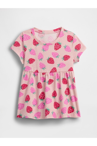 GAP Kız Bebek Pembe Mix & Match Babydoll Tunik Elbise