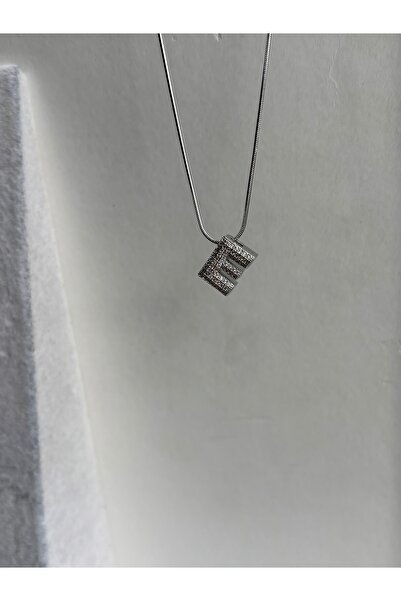 Mİ MİND حرف E قلادة فضية من الفولاذ