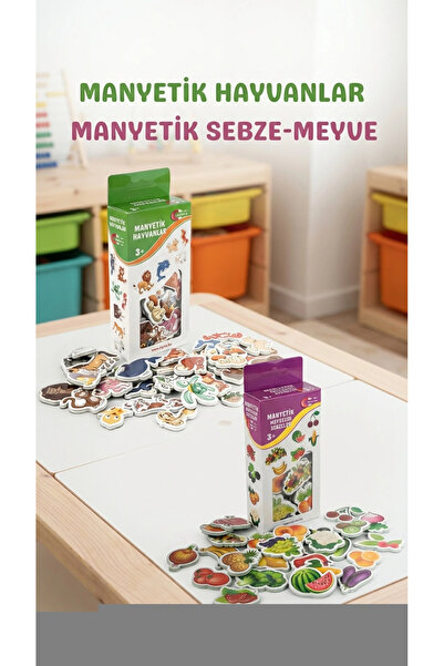 lowell home Educational Magnetic Toy Set, 30 Animals, 26 Vegetables and Fruit...