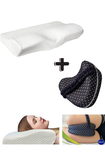 Ankaflex Ortopedik Visco Uyku Seti – Boyun Yastığı ve Bacak Arası Diz Yastığı