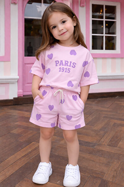 Juniors Devojčino srce sa šarom, leto Gornji i donji deo 100% pamuk