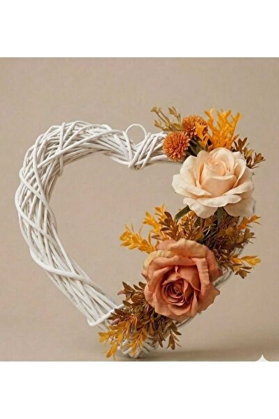 PAKETA Bohem Tarz Yapay Çiçekli Hasır Kapı ve Duvar Süsü