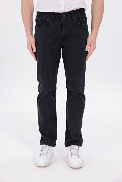 MYRAB DENİM Men's Black Comfortable Regular Fit Daily Jeans Straight Leg Stre...