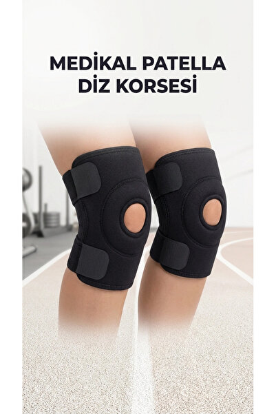 Eco Lounge Destekli Diz Korsesi Patella Menisküs Ağrısı İçin Spor Dizlik İkil...