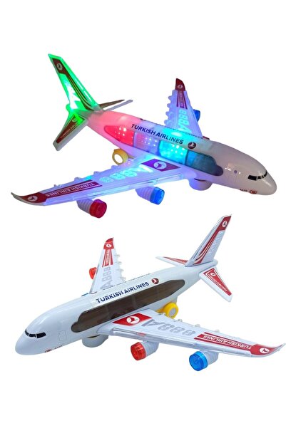 Numaca Oyuncak Pilli Uçak Kanatlı Uçak Büyük Boy Sesli Işıklı Müzikli Uçak Ye...