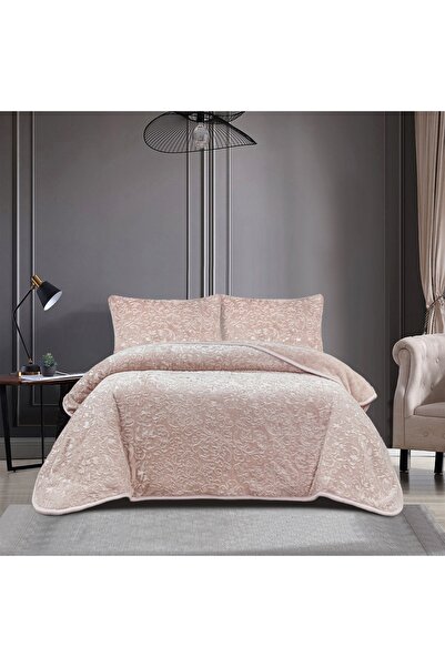 Çapa Home Ultra Soft Rabbit Tavşan Tüyü Kabartmalı Battaniye Seti Yastık Kılı...