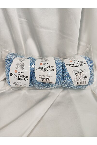 Yarnart BABY COTTON Fir multicolor pentru tricotat manual (3 bucăți) - 5201