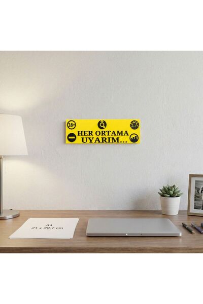 EGATOPTAN Decorative Sign with Warning Text for Every Environment 25Cmx8Cmx4Mm