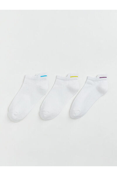LC Waikiki Rmz Gi̇yi̇m Farkiyla Striped Women's Booties Socks 3-Piece Set