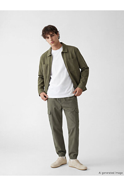 LC Waikiki بنطلون XSIDE كاكي ستاندرد موديل قماش بوبلين للرجال بنطال جوغر