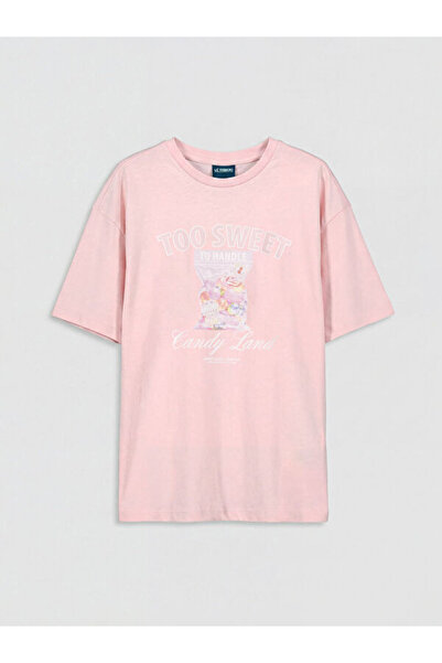 LC Waikiki RMZ GİYİM FARKIYA تي شيرت بناتي مطبوع بياقة روبا