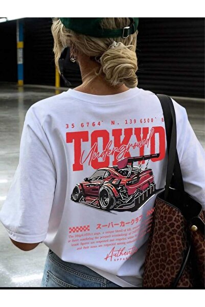 CES.İZ Λευκό μπλουζάκι με στάμπα Tokyo Underground, 100% βαμβάκι |   Εκτύπωση...