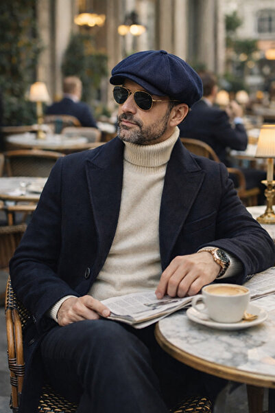 awix قبعة رجالية منسوجة من الكشمير مكونة من 8 قطع على طراز Peaky Blinders، قب...