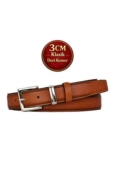 GoDeri Γνήσιο Δέρμα , 3 εκ. Ασημί Χρώμα Σετ Με αγκράφα , Ταν, Ραμμένο Κλασικό...