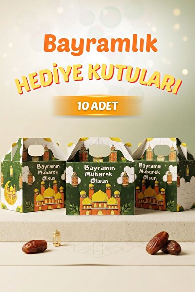 Sticker Ekspres Bayramlık Hediye Kutusu, 10 Adet Özel Tasarım Bayram İçin Hed...