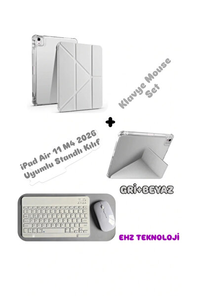 EHZ TEKNOLOJİ iPad Air 11 M4 (2026) Compatible Black Stand Case + Keyboard Mo...