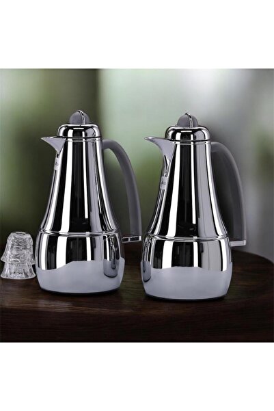aljahwari 2-piece silver thermos set