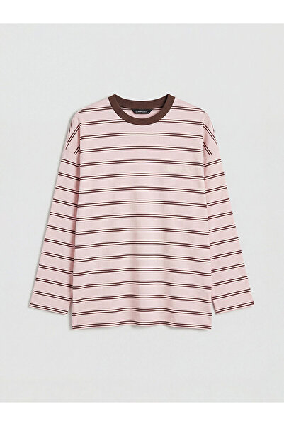 LC Waikiki Peak New Season Crew Neck Striped Oversize Women's Tunic