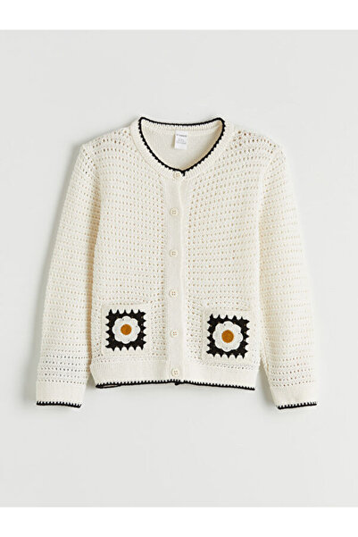 LC Waikiki I Sıfır روبا ياكا مطرز سترة تريكو للفتيات من فريزن ستور