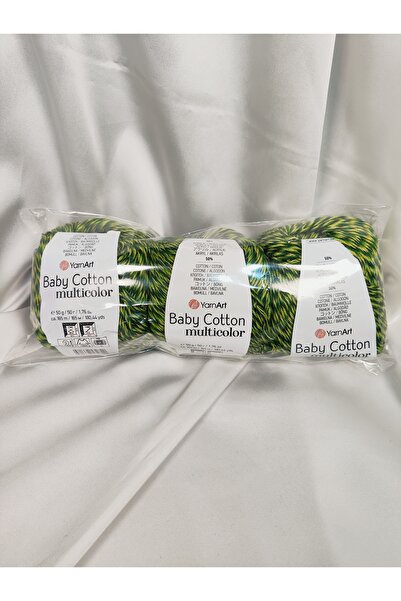 Yarnart BABY COTTON Fir multicolor pentru tricotat manual (3 bucăți) - 5207