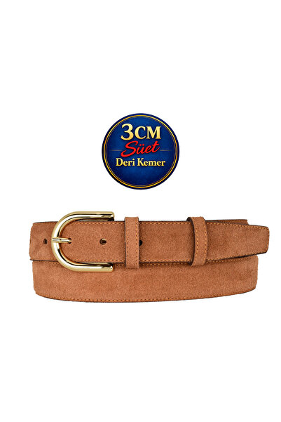 GoDeri Prava koža , 3 cm zlatna boja Sa kopčom , cimet Antilop , prošivena kl...