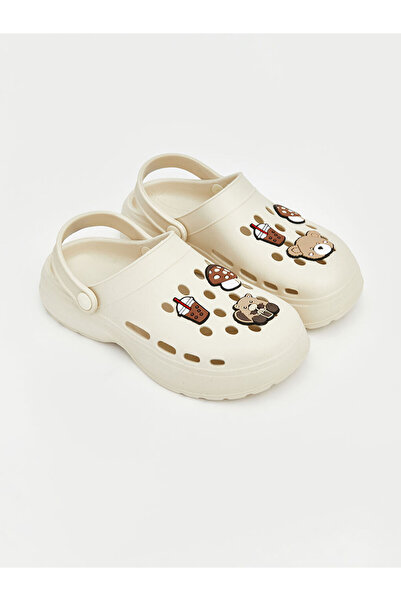 LC Waikiki Rmz Gi̇yi̇m Farkiyla Girls' Beach Sandals with Teddy Bear Figure