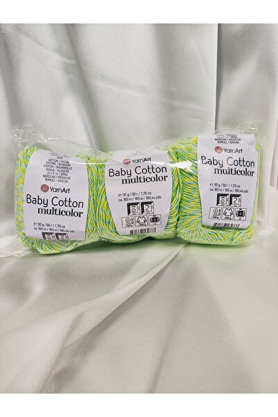 Yarnart BABY COTTON Fir multicolor pentru tricotat manual (3 bucăți) - 5206