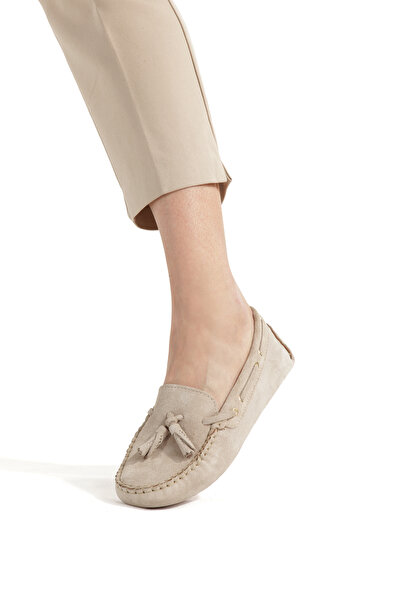 Ateş Γνήσια γυναικεία καθημερινά παπούτσια μπαλαρίνας από δέρμα αγελάδας