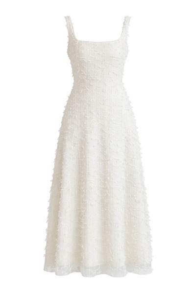 HAZELANNA Fiyonklu Bej Kare Yaka Elbise