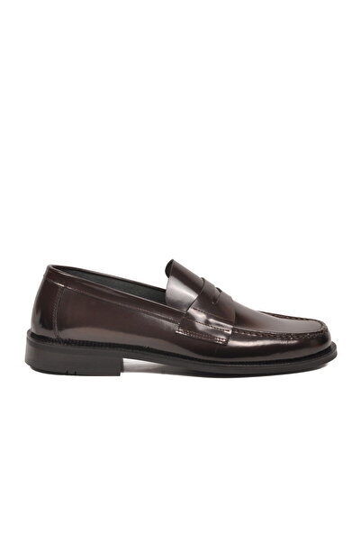 Aspor Brown Patent Leather Genuine Leather Men's Classic Shoes
