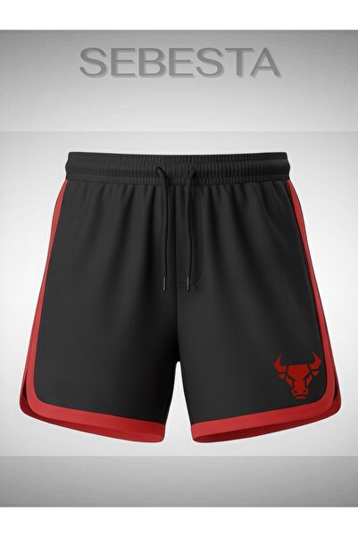 Sebesta Fashion Boğa Printed Premium Jersey Piped Sportsman Shorts
