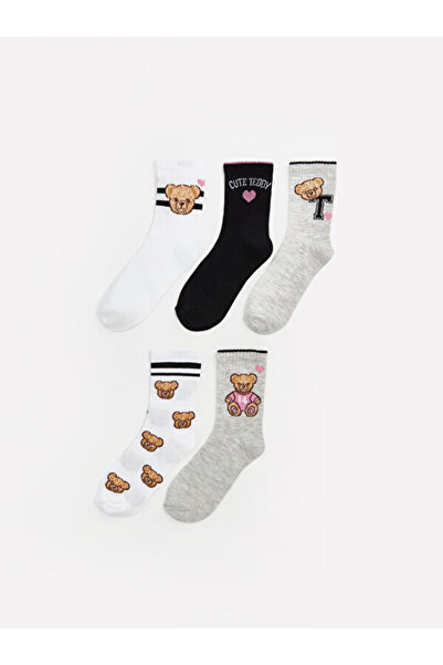 LC Waikiki I Bear Embroidered Girls' Socks 5-Piece Set from Freezen Store