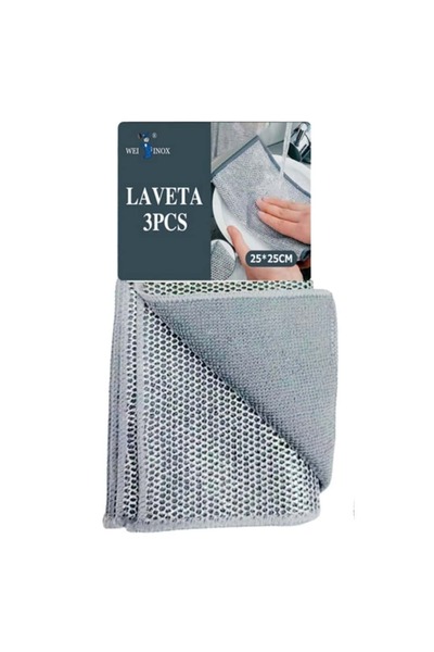 OEM Set lavete de bucătărie din microfibră, 3 piese, 25x25 cm