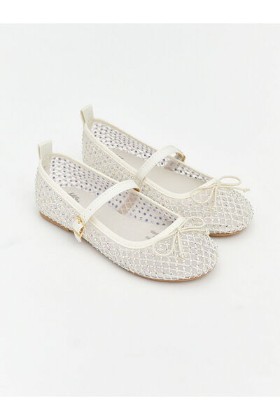 LC Waikiki Lcw Steps Ecru Girls' Ballet Flats with Nevavm Difference