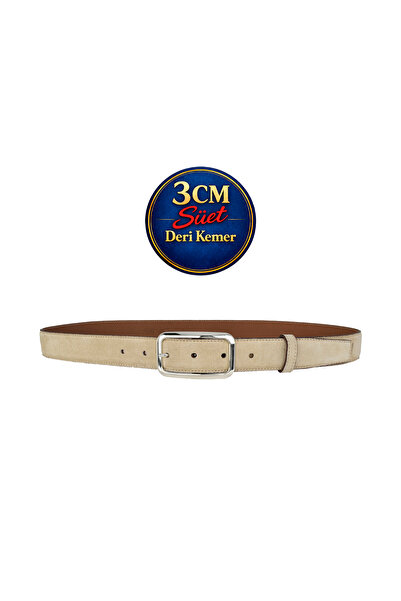 GoDeri Prava koža , 3 cm srebrne boje Sa kopčom , krem Antilop , šivane klasi...