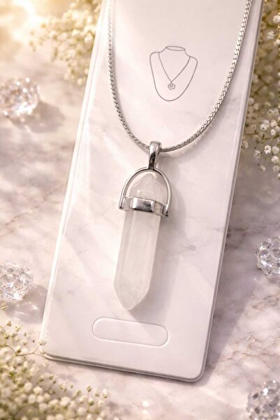 Banum Luxury Natural White Moonstone Moon Stone Stone Steel Necklace
