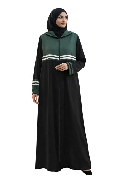 Generic Women’s Zip Front Abaya with Hood – Long Sleeve Full Length Islamic A...