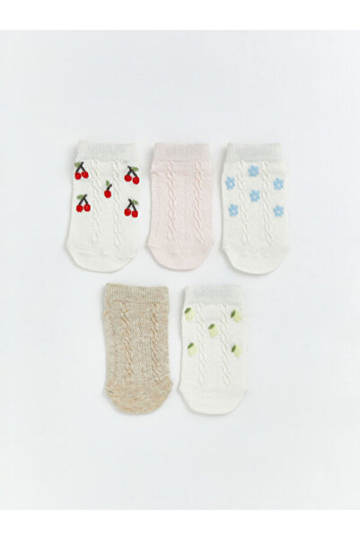 LC Waikiki Lace-Like Knit Baby Girl Booties Socks 5-Piece Set for Style Enthu...