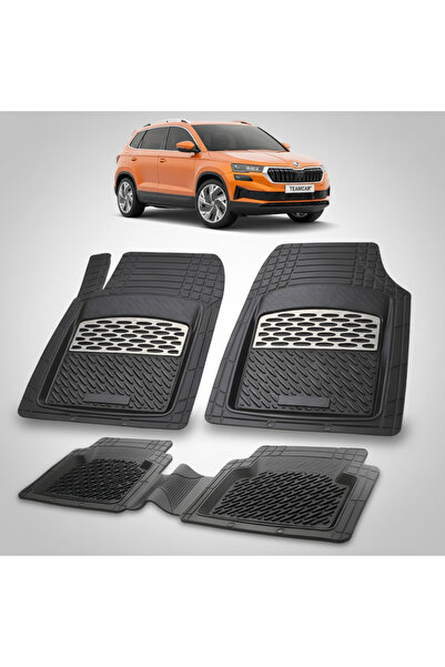 TEAMCAR Съвместими стелки за Skoda Karoq I Facelift 2022-2026 | Сребърни