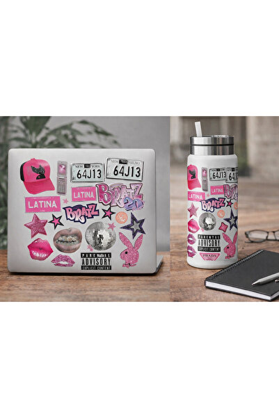 Limitless Design Y2K Bratz Style Pembe Kolaj Poster 22x30 cm | Sticker Tasarı...