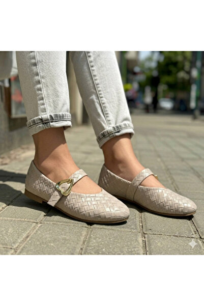 ALMİNA Serija pletenja Srce Sa kopčom Mary Jane Baletanke