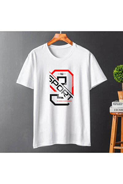 SUNFREE 9 Štampano okrugla kragna Majica kratkih rukava Oversize kroj Unisex