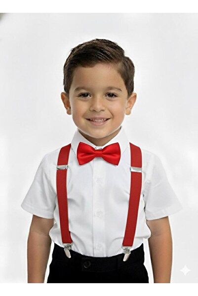 NOBLE STORE Boy's Suspenders and Bow Tie Set Noble