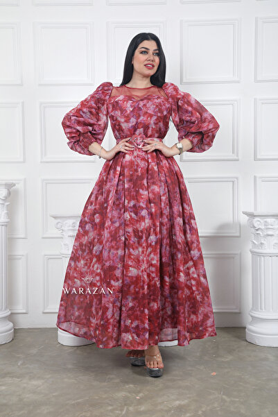 Warazan فستان طويل مشجر وساتر برنت العيد